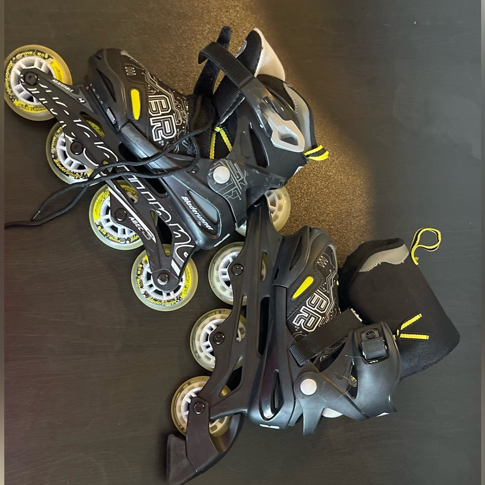 Kids Black and Yellow Inline Skates